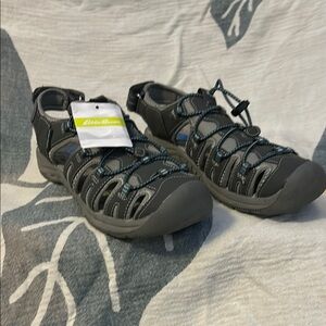 Eddie Bauer Keen Gray and Blue Outdoor Sandals.  Never worn